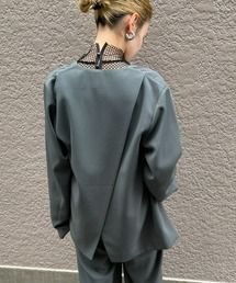 再入荷 バックスリットノーカラージャケット