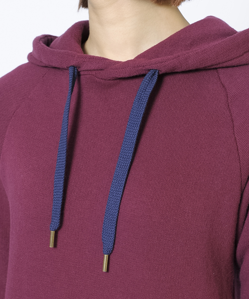 X-girl(エックスガール)の「LOGO SWEAT HOODIE DRESS(ワンピース・レディース・ブラック/アッシュ/バーガンディー/ネイビー・1/2)」の8枚目の写真