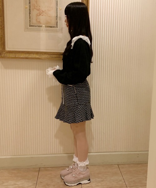 Swankiss(スワンキス)の「LC lace collar knit(ニット/セーター・レディース・ホワイト/レッド/ブラック・FREE)」の6枚目の写真