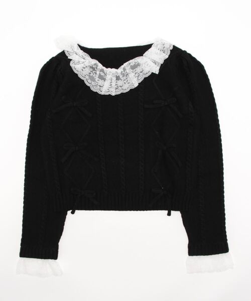 Swankiss(スワンキス)の「LC lace collar knit(ニット/セーター・レディース・ホワイト/レッド/ブラック・FREE)」の12枚目の写真