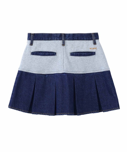X-girl（エックスガール）の「JERSEY WOVEN MINI SKIRT（スカート・レディース・インディゴブルー/ベージュ/ブラック・XS/M/S）」の15枚目の写真