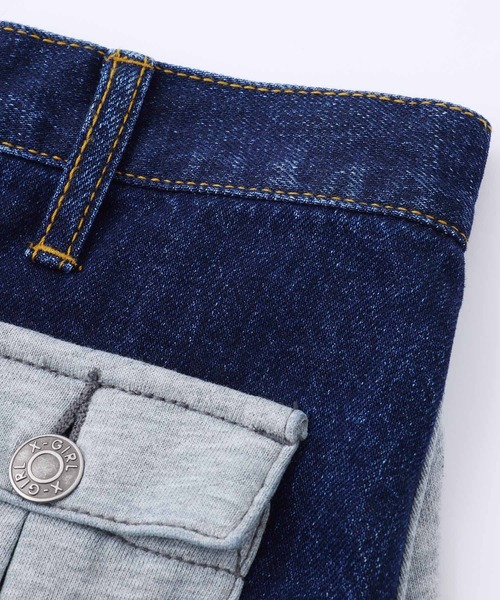 X-girl（エックスガール）の「JERSEY WOVEN MINI SKIRT（スカート・レディース・インディゴブルー/ベージュ/ブラック・XS/M/S）」の17枚目の写真