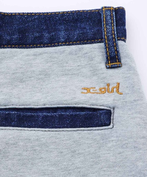 X-girl（エックスガール）の「JERSEY WOVEN MINI SKIRT（スカート・レディース・インディゴブルー/ベージュ/ブラック・XS/M/S）」の22枚目の写真