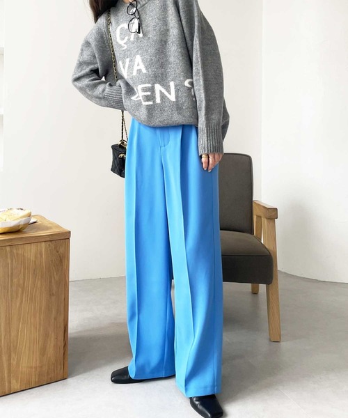 GeeRA（ジーラ）の「ハイウエストスラックスパンツ（スラックス・レディース・ピンク/ブラック/グレー/ブルー・SMALL/MEDIUM/LARGE/X-LARGE）」の14枚目の写真