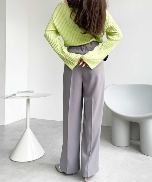 GeeRA（ジーラ）の「ハイウエストスラックスパンツ（スラックス・レディース・ピンク/ブラック/グレー/ブルー・SMALL/MEDIUM/LARGE/X-LARGE）」の11枚目の写真