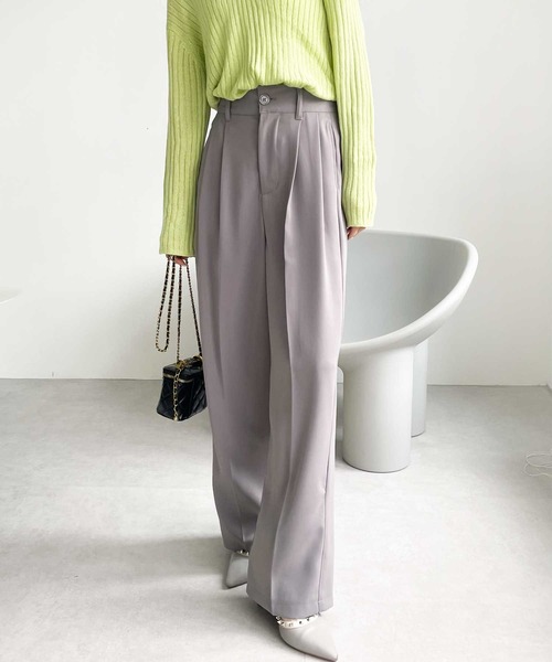 GeeRA（ジーラ）の「ハイウエストスラックスパンツ（スラックス・レディース・ピンク/ブラック/グレー/ブルー・SMALL/MEDIUM/LARGE/X-LARGE）」の8枚目の写真