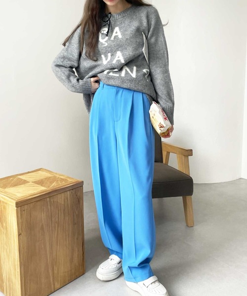 GeeRA（ジーラ）の「ハイウエストスラックスパンツ（スラックス・レディース・ピンク/ブラック/グレー/ブルー・SMALL/MEDIUM/LARGE/X-LARGE）」の13枚目の写真