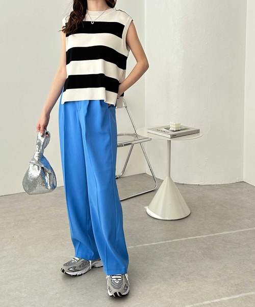 GeeRA（ジーラ）の「ハイウエストスラックスパンツ（スラックス・レディース・ピンク/ブラック/グレー/ブルー・SMALL/MEDIUM/LARGE/X-LARGE）」の16枚目の写真