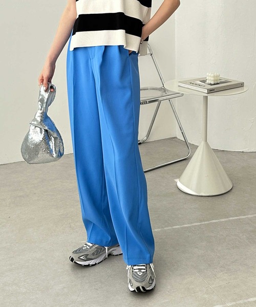 GeeRA（ジーラ）の「ハイウエストスラックスパンツ（スラックス・レディース・ピンク/ブラック/グレー/ブルー・SMALL/MEDIUM/LARGE/X-LARGE）」の15枚目の写真