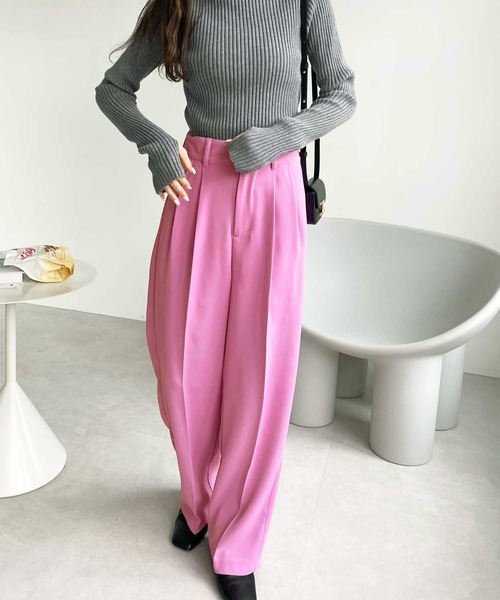 GeeRA（ジーラ）の「ハイウエストスラックスパンツ（スラックス・レディース・ピンク/ブラック/グレー/ブルー・SMALL/MEDIUM/LARGE/X-LARGE）」の22枚目の写真