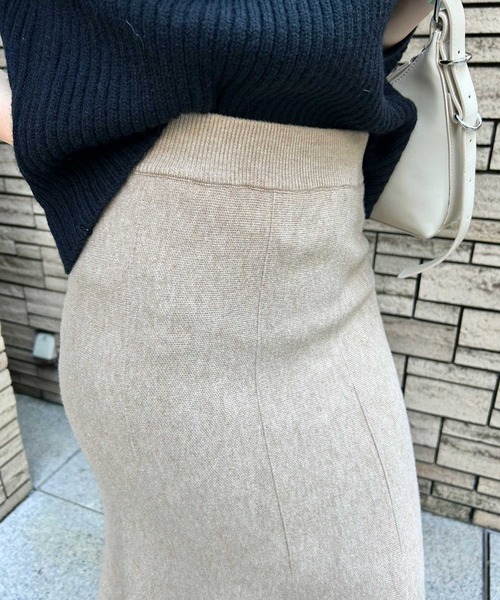SPIGA（スピーガ）の「ニットロングマーメイドスカート（スカート・レディース・ブラック/グレー/ベージュ・FREE）」の9枚目の写真