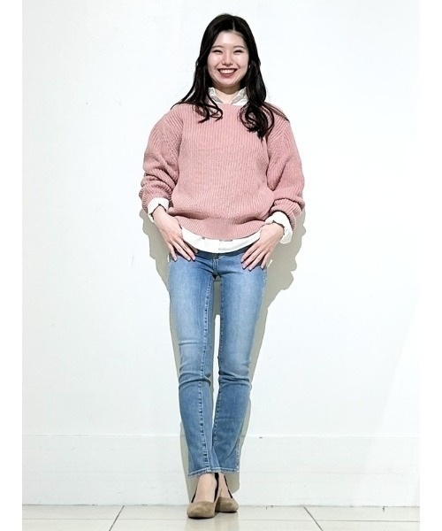 GAP（ギャップ）の「ウォッシュウェル ミッドライズ スプリットヘム ヴィンテージ スリムデニム（デニムパンツ・レディース・ライトインディゴブルー・25/26/23/24/27/28/29/30）」の12枚目の写真