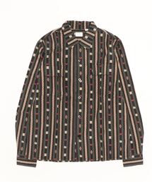 WASH N' MADE - L/S PRINT OPEN COLLAR