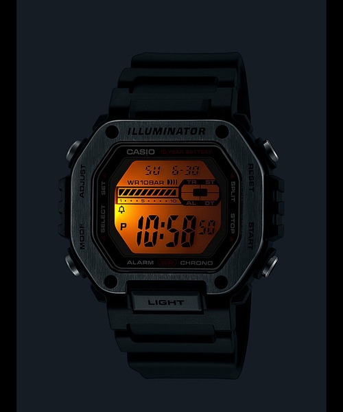 CASIO(カシオ)の「CASIO Collection / MWD-110H-1AJF(デジタル腕時計・メンズ・ブラック×シルバー・FREE)」の3枚目の写真