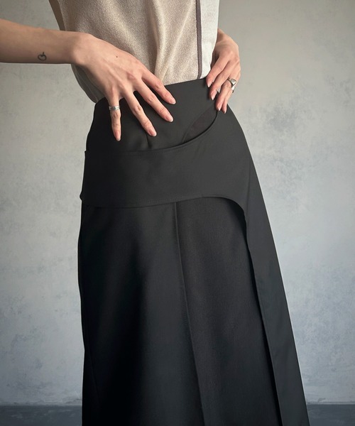 &g'aime（アンジェム）の「【&g’aime】カーブレイヤードスカート（スカート・レディース・ブルー/ブラック・FREE）」の15枚目の写真