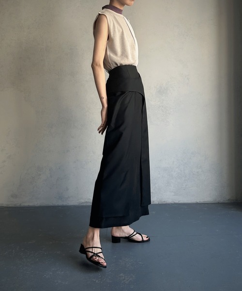 &g'aime（アンジェム）の「【&g’aime】カーブレイヤードスカート（スカート・レディース・ブルー/ブラック・FREE）」の14枚目の写真