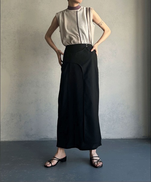 &g'aime（アンジェム）の「【&g’aime】カーブレイヤードスカート（スカート・レディース・ブルー/ブラック・FREE）」の12枚目の写真