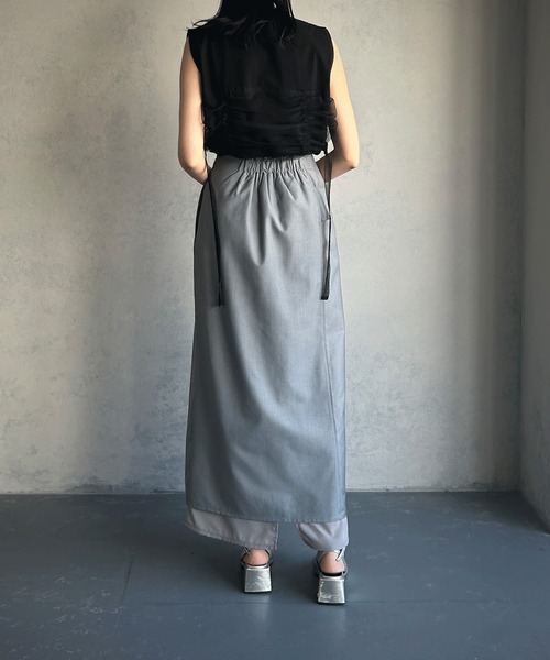 &g'aime（アンジェム）の「【&g’aime】カーブレイヤードスカート（スカート・レディース・ブルー/ブラック・FREE）」の10枚目の写真