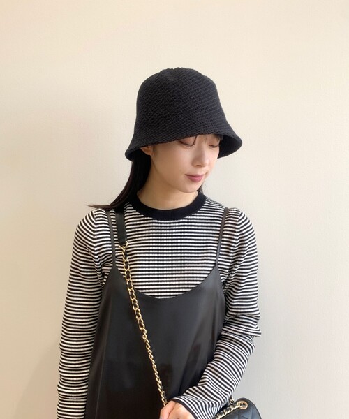 OPAQUE.CLIP（オペークドットクリップ）の「◆編み柄バケハ（ハット・レディース・アイボリー/ブラック・00）」の8枚目の写真