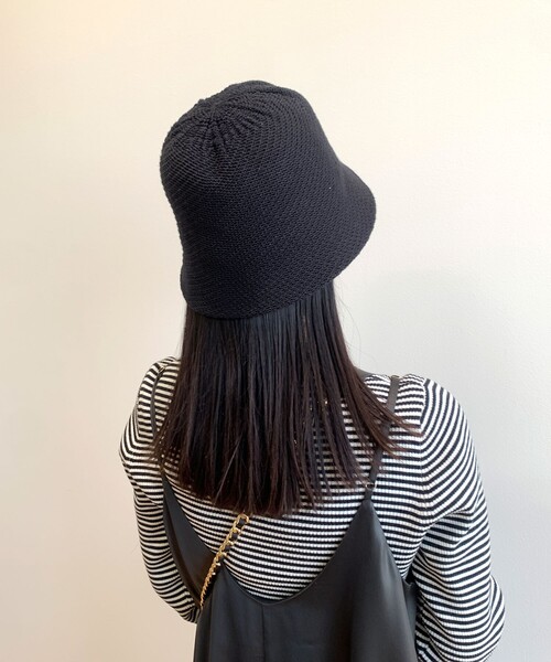 OPAQUE.CLIP（オペークドットクリップ）の「◆編み柄バケハ（ハット・レディース・アイボリー/ブラック・00）」の5枚目の写真