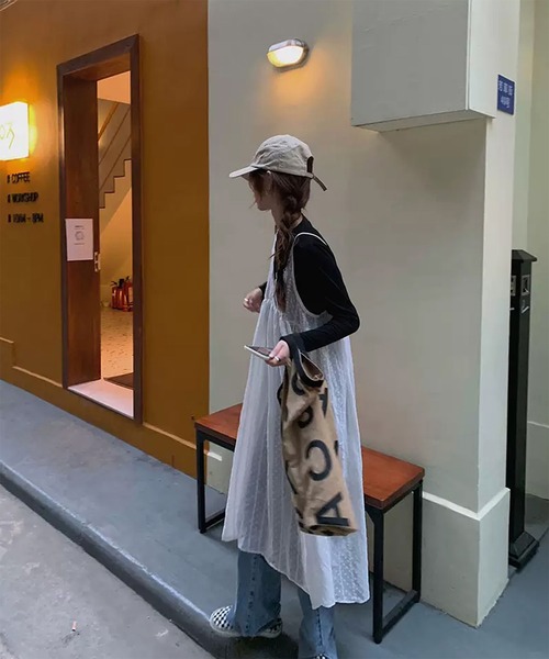 LYEON(リヨン)の「レースキャミワンピース(ワンピース・レディース・ホワイト・FREE)」の6枚目の写真