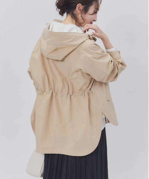 Resurrection レディース撥水パーカー　ベージュM 春夏秋 GLOBAL WORK（グローバルワーク）の「撥水ボリュームマンパ/163788