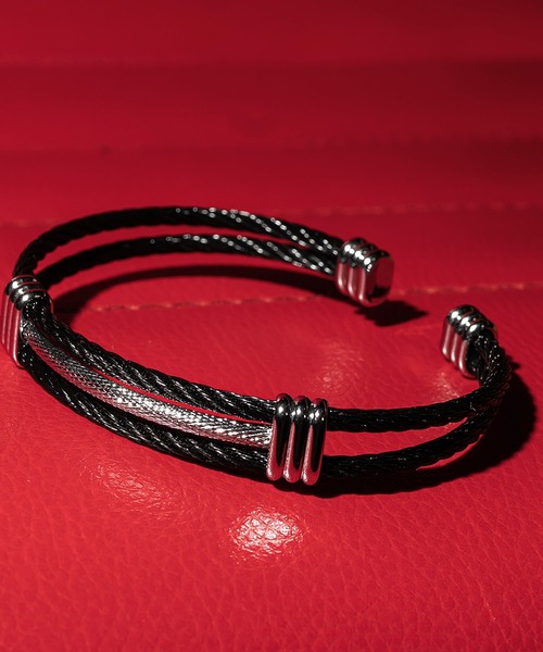 JOKER（ジョーカー）の「ダブルワイヤーブレスレット バングル  Brodiaea（ブローディア）（ブレスレット・メンズ・ブラック/シルバー/マルチ・FREE）」の4枚目の写真