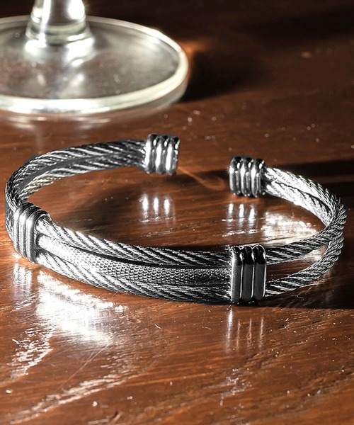 JOKER（ジョーカー）の「ダブルワイヤーブレスレット バングル  Brodiaea（ブローディア）（ブレスレット・メンズ・ブラック/シルバー/マルチ・FREE）」の7枚目の写真