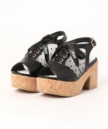 algy | （ALGY）ドット柄 レースアップ ヒールサンダル(サンダル)