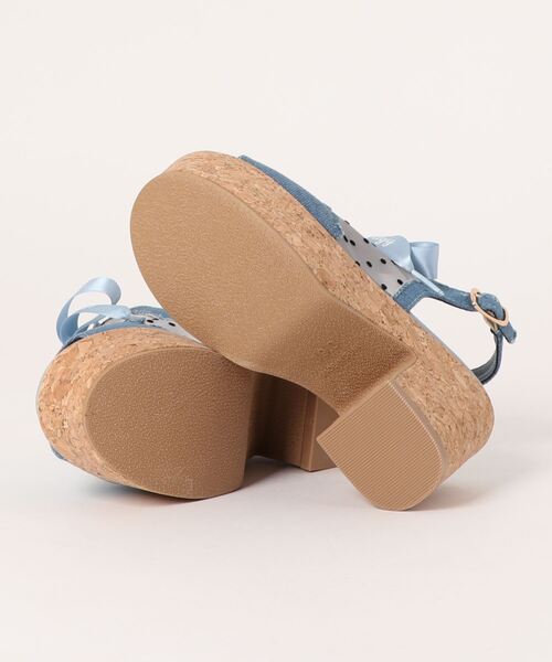 algy(アルジー)の「(ALGY)ドット柄 レースアップ ヒールサンダル(サンダル・キッズ・ブラック/ブルー/ホワイト・19.0cm/20.0cm/21.0cm/22.0cm/23.0cm/24.0cm)」の4枚目の写真