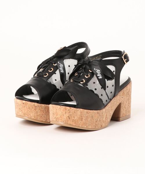 algy(アルジー)の「(ALGY)ドット柄 レースアップ ヒールサンダル(サンダル・キッズ・ブラック/ブルー/ホワイト・19.0cm/20.0cm/21.0cm/22.0cm/23.0cm/24.0cm)」の13枚目の写真