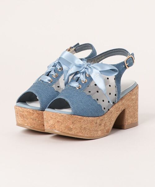 algy(アルジー)の「(ALGY)ドット柄 レースアップ ヒールサンダル(サンダル・キッズ・ブラック/ブルー/ホワイト・19.0cm/20.0cm/21.0cm/22.0cm/23.0cm/24.0cm)」の12枚目の写真