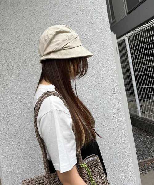 LBC（エルビーシー）の「タック入りキャスケット（キャスケット・レディース・ネイビー/ベージュ/オフホワイト・FREE）」の3枚目の写真