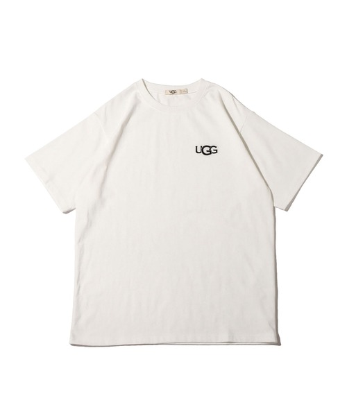 UGG（アグ）の「UGG@mos ロゴ刺繍 Tシャツ / アグ ロゴシシュウ ティシャツ（Tシャツ/カットソー・レディース・ホワイト/ブラック/ブルー・M/L/XL）」の2枚目の写真