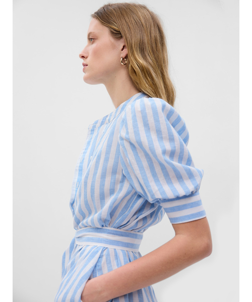 GAP（ギャップ）の「袖コンシャス コットンリネン混紡 シャツワンピース（ワンピース・レディース・ベージュ/グリーン/ブルー/ブラック・XS/S/M/L/XXS）」の10枚目の写真