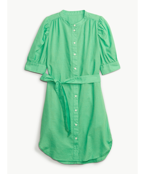 GAP（ギャップ）の「袖コンシャス コットンリネン混紡 シャツワンピース（ワンピース・レディース・ベージュ/グリーン/ブルー/ブラック・XS/S/M/L/XXS）」の6枚目の写真