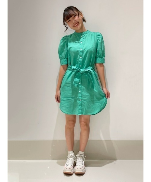 GAP（ギャップ）の「袖コンシャス コットンリネン混紡 シャツワンピース（ワンピース・レディース・ベージュ/グリーン/ブルー/ブラック・XS/S/M/L/XXS）」の22枚目の写真