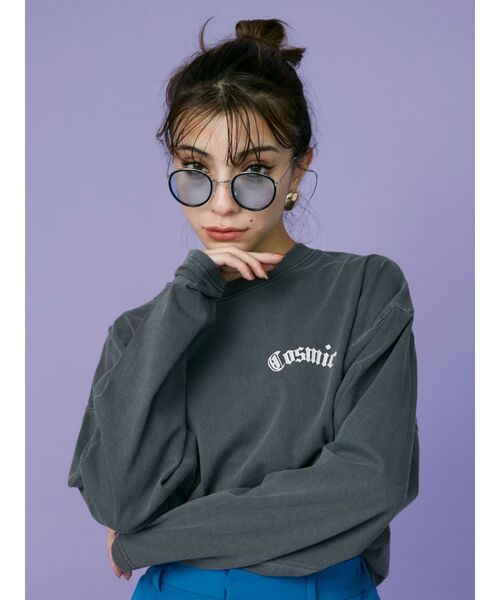 EVRIS（エヴリス）の「ROUND HEM サングラス（サングラス・レディース・その他1/ブラック・FREE）」の3枚目の写真