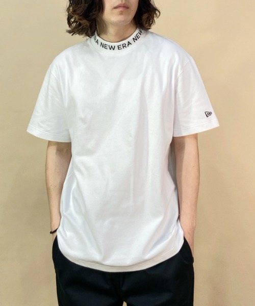 NEW ERA モックネックゴルフ ホワイトシャツ NEW ERA GOLF［ニューエラゴルフ］Mid Neck Tee Vertical Logo