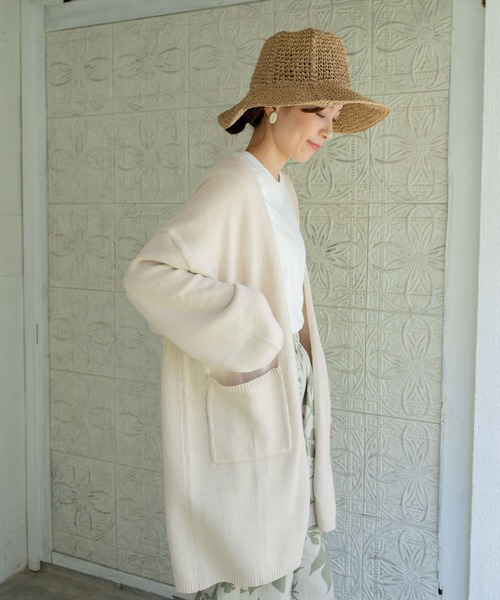 URBAN RESEARCH DOORS(アーバンリサーチドアーズ)の「コットンリネンロングカーディガン(カーディガン/ボレロ・レディース・アイボリー/ベージュ/ミント・MEDIUM)」の7枚目の写真