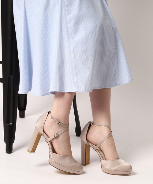 ESPERANZA（エスペランサ）の「ダブルストラップ3WAYツイードプラットフォーム厚底ヒールパンプス（パンプス・レディース・アイボリー系2/ブラック系2/イエロー系2/ブルー系2/ベージュ系8/ブラック系8・24.5cm/25.0cm/23.5cm/24.0cm/22.5cm/23.0cm/21.5cm/22.0cm）」の10枚目の写真