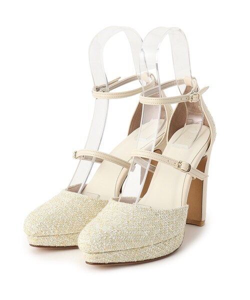 ESPERANZA（エスペランサ）の「ダブルストラップ3WAYツイードプラットフォーム厚底ヒールパンプス（パンプス・レディース・アイボリー系2/ブラック系2/イエロー系2/ブルー系2/ベージュ系8/ブラック系8・24.5cm/25.0cm/23.5cm/24.0cm/22.5cm/23.0cm/21.5cm/22.0cm）」の11枚目の写真