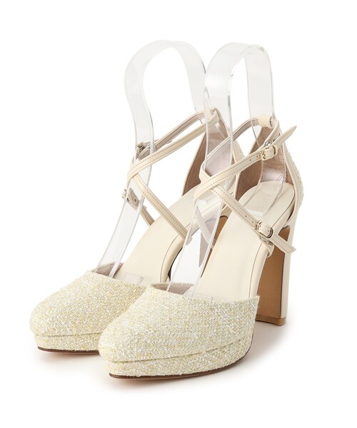 ESPERANZA（エスペランサ）の「ダブルストラップ3WAYツイードプラットフォーム厚底ヒールパンプス（パンプス・レディース・アイボリー系2/ブラック系2/イエロー系2/ブルー系2/ベージュ系8/ブラック系8・24.5cm/25.0cm/23.5cm/24.0cm/22.5cm/23.0cm/21.5cm/22.0cm）」の19枚目の写真