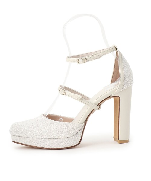 ESPERANZA（エスペランサ）の「ダブルストラップ3WAYツイードプラットフォーム厚底ヒールパンプス（パンプス・レディース・アイボリー系2/ブラック系2/イエロー系2/ブルー系2/ベージュ系8/ブラック系8・24.5cm/25.0cm/23.5cm/24.0cm/22.5cm/23.0cm/21.5cm/22.0cm）」の21枚目の写真