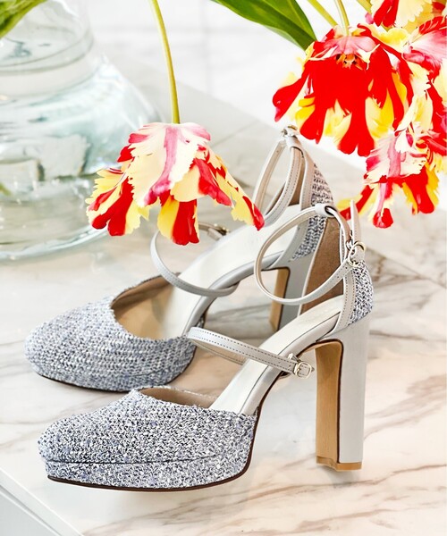 ESPERANZA（エスペランサ）の「ダブルストラップ3WAYツイードプラットフォーム厚底ヒールパンプス（パンプス・レディース・アイボリー系2/ブラック系2/イエロー系2/ブルー系2/ベージュ系8/ブラック系8・24.5cm/25.0cm/23.5cm/24.0cm/22.5cm/23.0cm/21.5cm/22.0cm）」の7枚目の写真