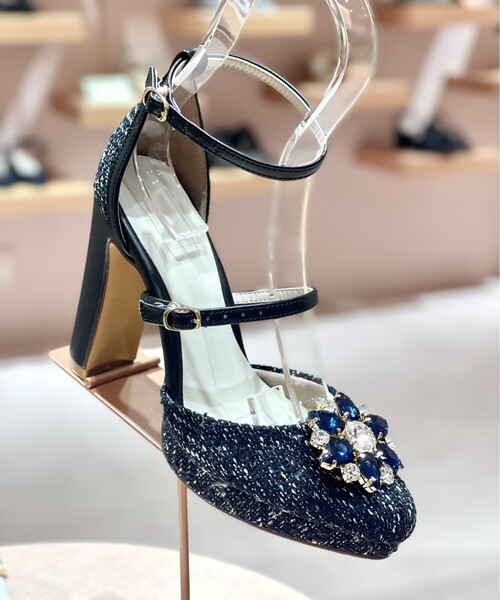 ESPERANZA（エスペランサ）の「ダブルストラップ3WAYツイードプラットフォーム厚底ヒールパンプス（パンプス・レディース・アイボリー系2/ブラック系2/イエロー系2/ブルー系2/ベージュ系8/ブラック系8・24.5cm/25.0cm/23.5cm/24.0cm/22.5cm/23.0cm/21.5cm/22.0cm）」の9枚目の写真