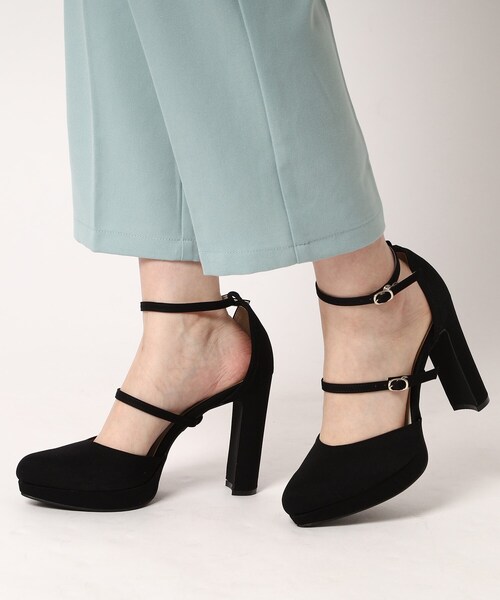 ESPERANZA（エスペランサ）の「ダブルストラップ3WAYツイードプラットフォーム厚底ヒールパンプス（パンプス・レディース・アイボリー系2/ブラック系2/イエロー系2/ブルー系2/ベージュ系8/ブラック系8・24.5cm/25.0cm/23.5cm/24.0cm/22.5cm/23.0cm/21.5cm/22.0cm）」の3枚目の写真