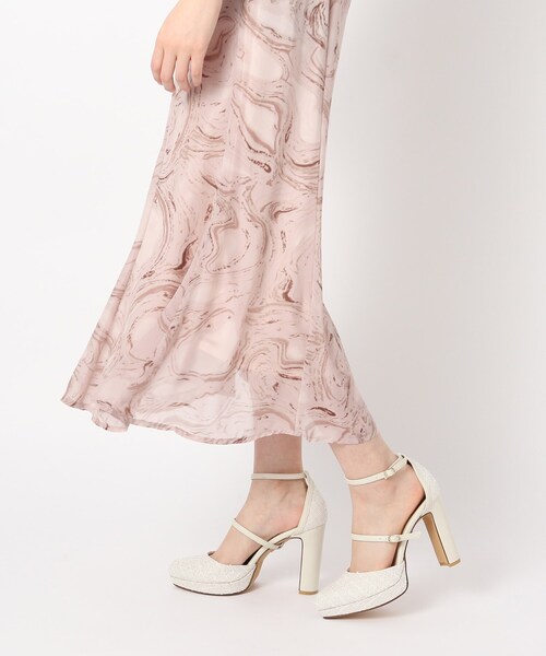 ESPERANZA（エスペランサ）の「ダブルストラップ3WAYツイードプラットフォーム厚底ヒールパンプス（パンプス・レディース・アイボリー系2/ブラック系2/イエロー系2/ブルー系2/ベージュ系8/ブラック系8・24.5cm/25.0cm/23.5cm/24.0cm/22.5cm/23.0cm/21.5cm/22.0cm）」の4枚目の写真