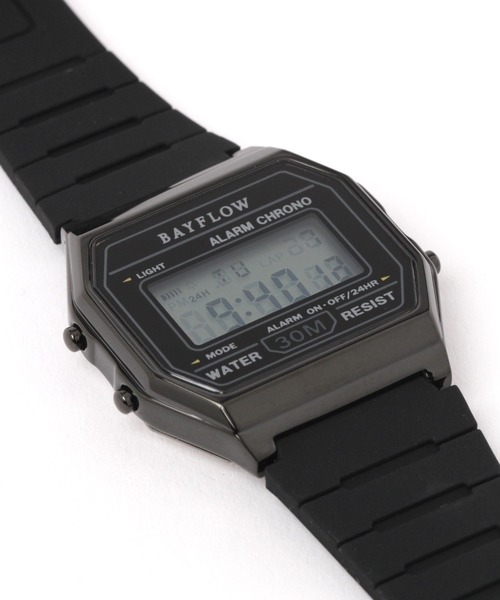 BAYFLOW（ベイフロー）の「デジタルラバーウォッチ（デジタル腕時計・レディース・ブラック/オフホワイト・FREE）」の7枚目の写真