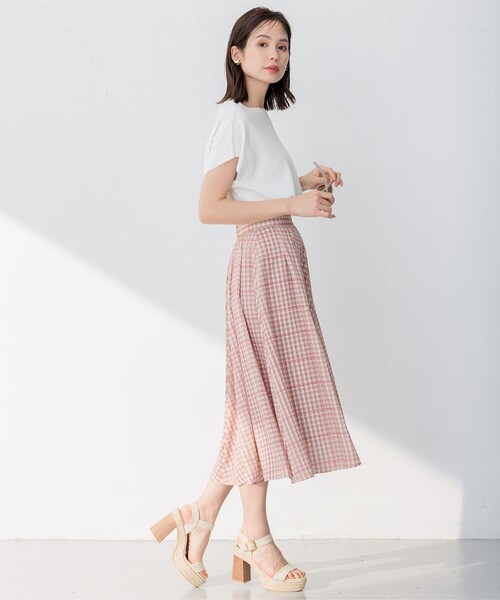 組曲(クミキョク)の「【洗える・型崩れしにくい】CHAI ニットTシャツ(ニット/セーター・レディース・ピンク系/アイボリー系/オールドローズ系/ネイビー系・5/7/6)」の8枚目の写真